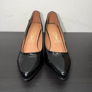 Vizzano Black Patent Block Heel Pumps